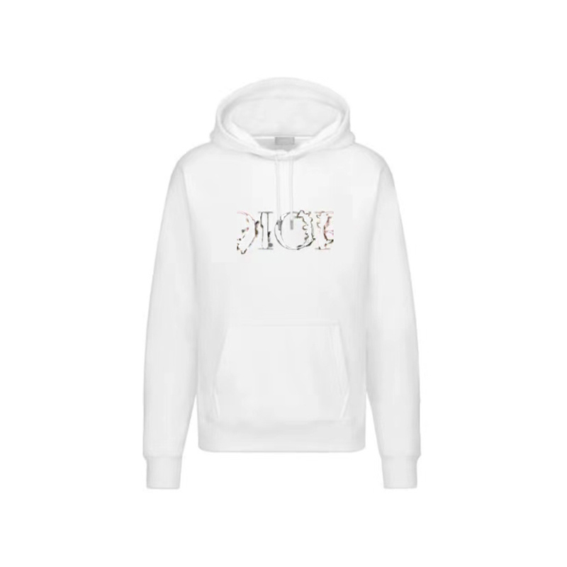 

2021 new hoodie letters floral embroidery long-sleeved sweater casual loose couple hooded pullover sportswear black and white M-XXL