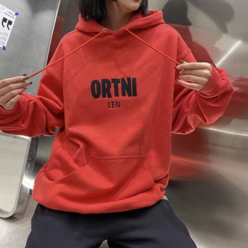 

21FW Autumn Winter USA Paris Collaborate Multilanguage Embroidery Hoodie Skateboard high street Hoody Unisex streetwear Hooded Sweatshirt, Black