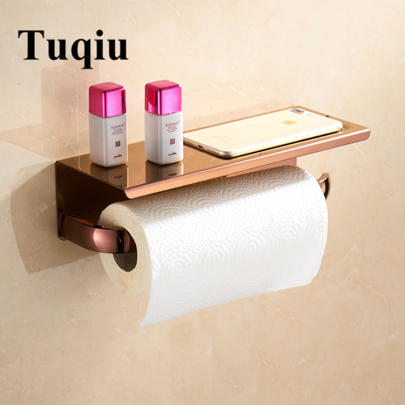 

2021 New Stainless Steel Phone with Shelf Bathroom Mobile Phones Gold Towel Rack Toilet Paper Holder Tissue Boxes Uhwr