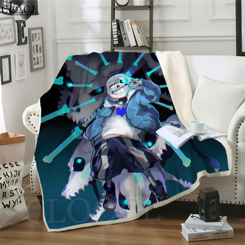 

CLOOCL Pixel Game Undertale Sans 3D Print Casual Style Blanket Sofa Teens Bedding Throw Blankets Plush Quilt
