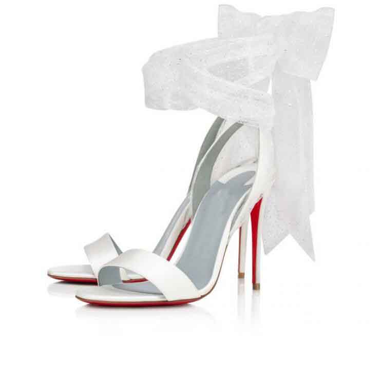 

Romantic Wedding Bridal Sandale Du Desert Sandals Shoes For Women Red Bottom High Heels Pearls Strappy Gladiator Strappy Pumps EU35-43.BOX