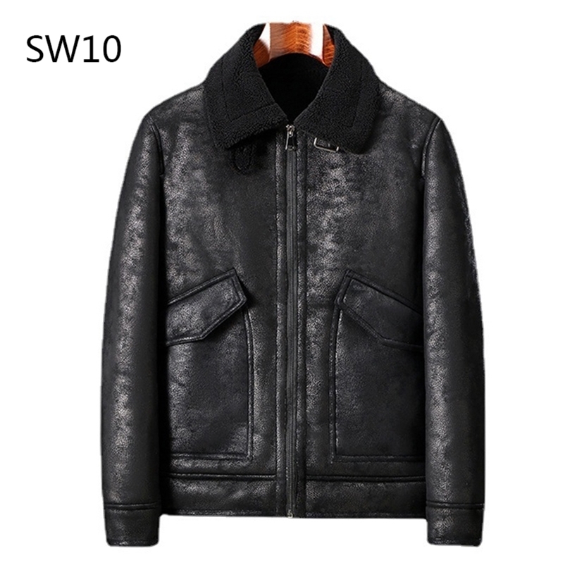 

Leahter Jacket Male Stand Collar Casual Windbreaker Ropa De Hombre FASHION Leather Jacket Men Winter Fleece Motorcycle PU Coat 211110, Sw10