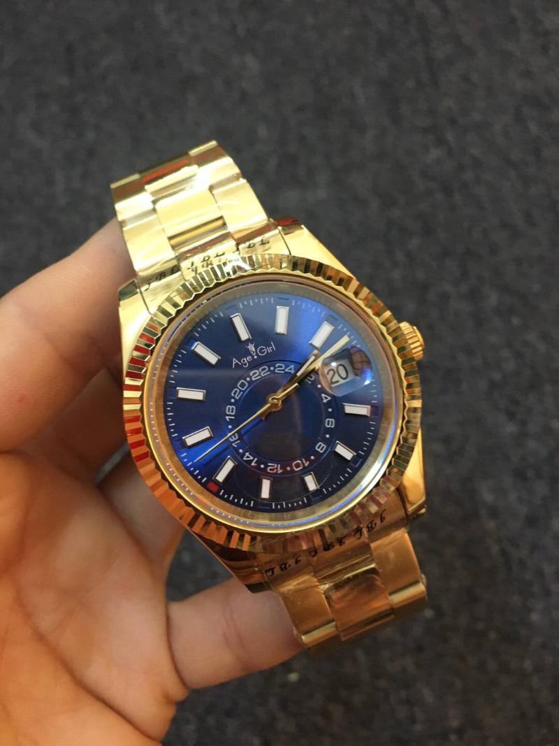

Wristwatches Men Automatic Mechanical Watches Stainless Steel Sky Crystal Sapphire Rose Gold Silver Black Blue Watch 41mm