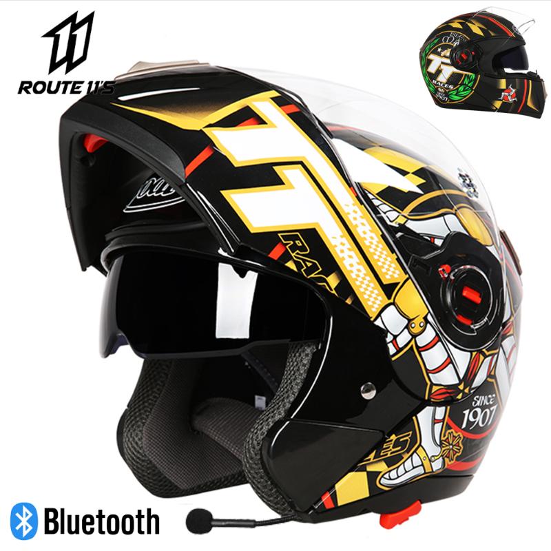 

Motorcycle Helmets YAOI 4 Seasons Motocross Helmet Double Lens With Bluetooth Riding Capacete Casco Moto Full Face, Yoai-961-01