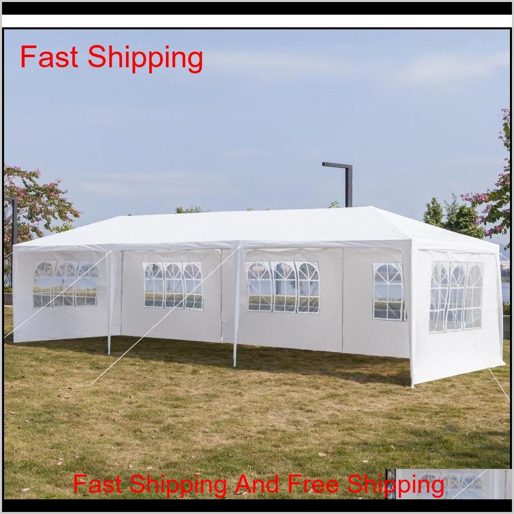

10X30Ft 8 Sides 2 Doors Outdoor Canopy Party Wedding Tent White 3X9M Gazebo Pavilion With Spira Qylanw Wuial Wjr4K