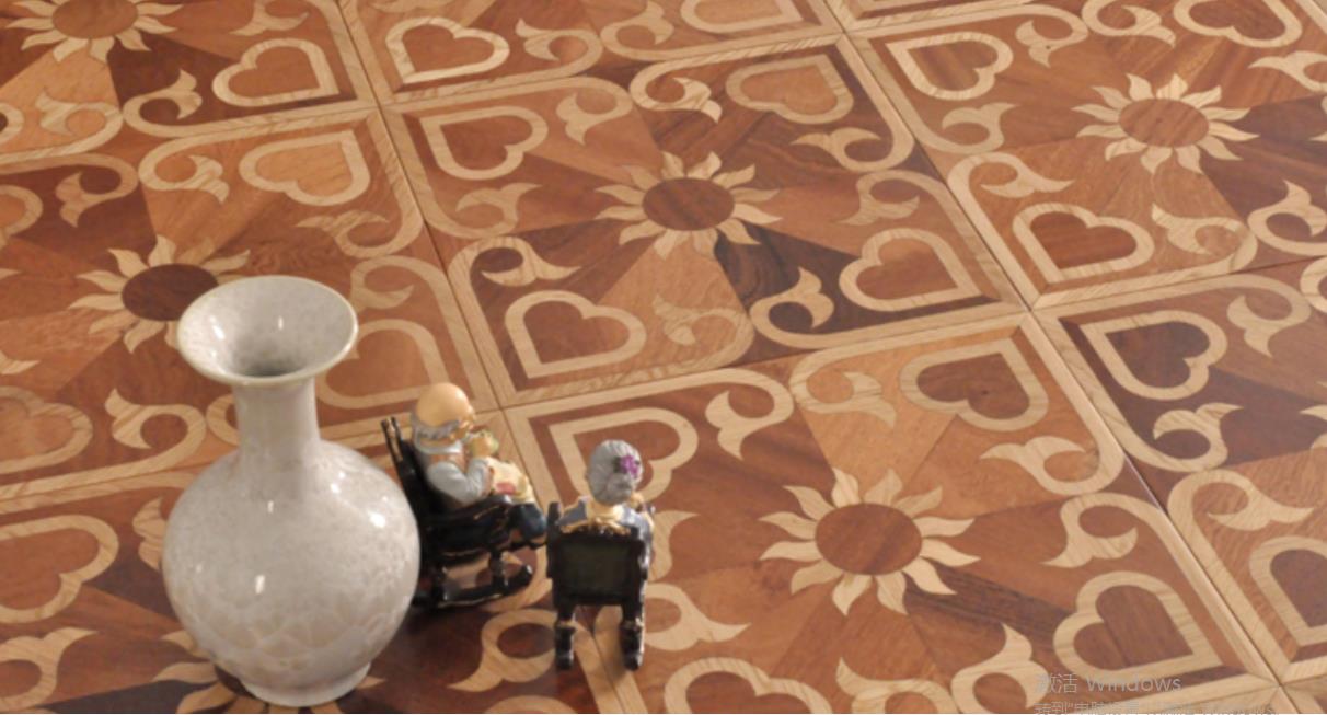 Sunflower pattern art parquet flooring balsamo red color smooth surface burma teak engineered wood floor canada maple real timber cladding-image-405651160