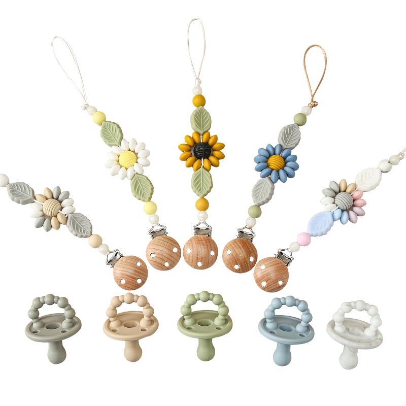 

Pacifiers# 2pcs Baby Handmade Pacifier Chain Clip Dummy Nipples Holder Clips Babies Silicone Teething Gifts For Cute Accessories
