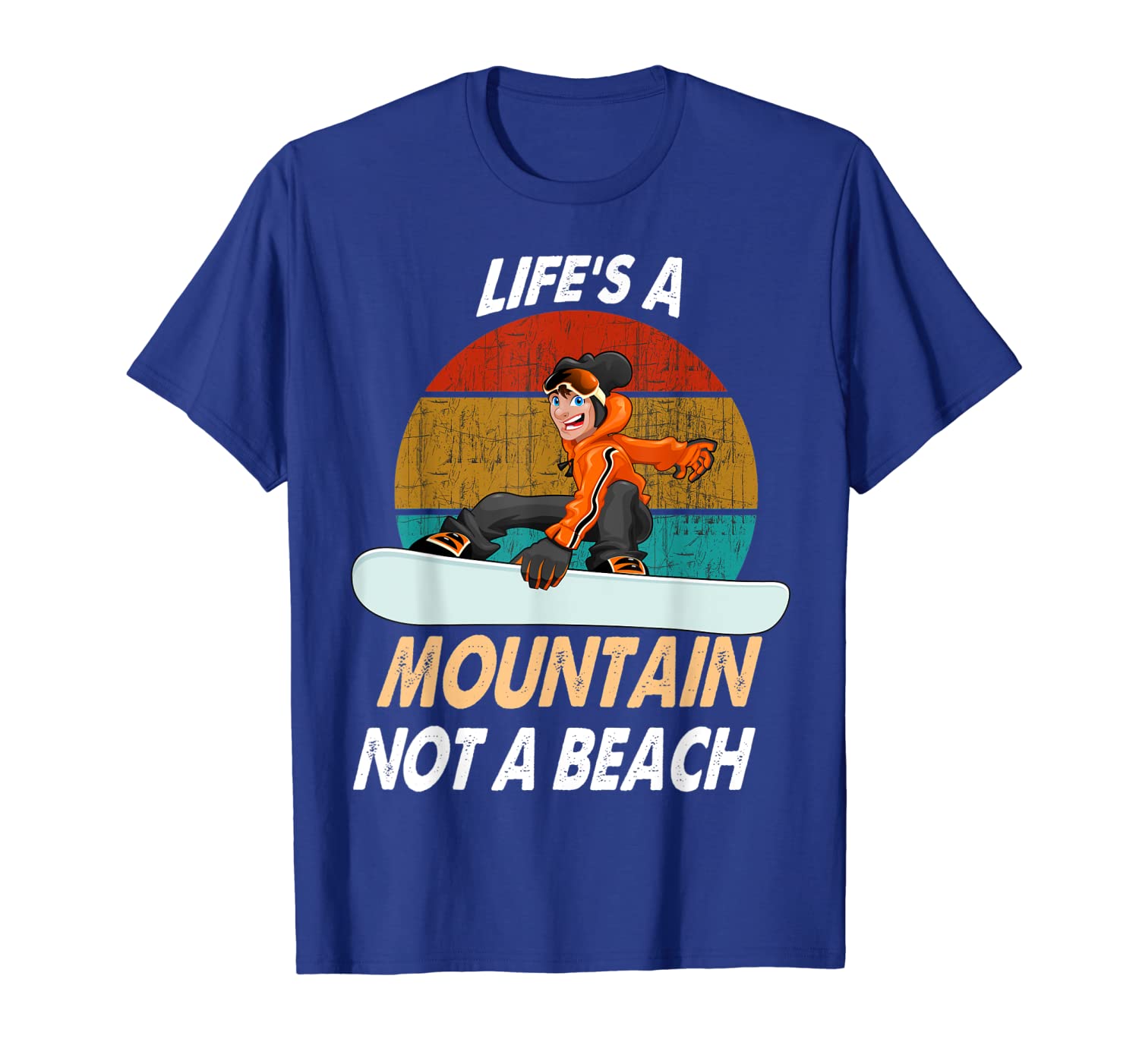 

Life's a Mountain not a Beach tshirt Fun Snowboarding Vintag, White;black