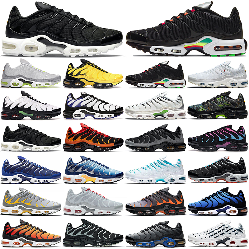 

tn plus running shoes mens Since 1972 Orange Gradients Triple Black Coquettish Purple Neon Wolf Grey men women outdoor sports trainers sneakers 36-47, 40-46 black volt