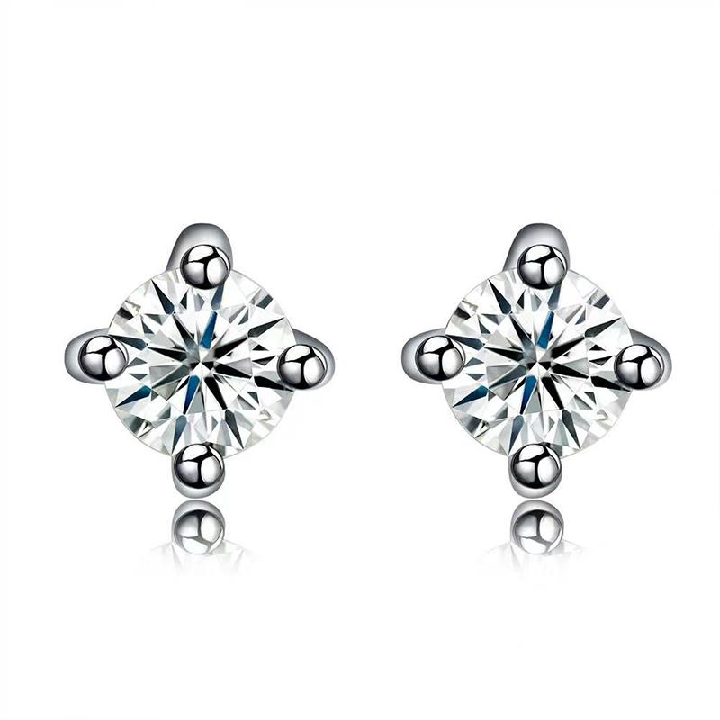 

Stud LY 925 Sterling Silver High Quality Zircon Korean Style Dazzling CZ Stone Earrings For Women Trendy Charm Jewelry, Golden;silver