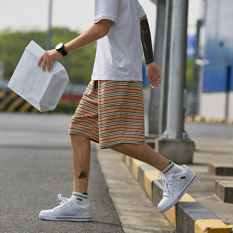 

2021 New Summer Men's Striped Harem Cotton Jogger Multi-pocket Bodybuilding Beach Shorts Fashion Casual Homme Gym Short Z7na, Gray