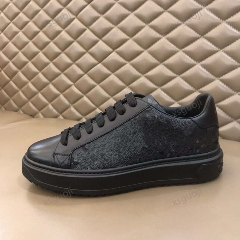 

Fashion classic men's luxury shoes leather design letter shoes leather men casual shoes size 38-46 model with box, Black