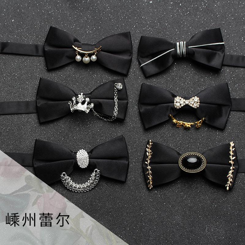 

Bow Ties White Men's Tie Wedding Bridegroom Man Business Black Personalized Diamond Pearl Feather