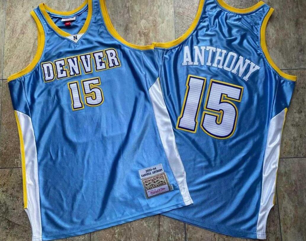 

Men S-2XL basketball jerseys Carmelo Anthony #15 Mitchell & Ness 2003-04 smooth Hardwoods Classics retro Jersey