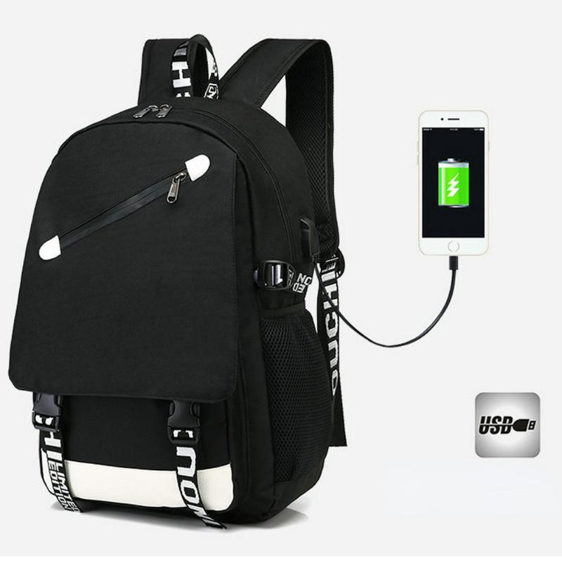 

School Bags Nylon Kids Backpacks Student Luminous Animation USB Charge Changeover Joint High Teenager Anti-theft Backpack