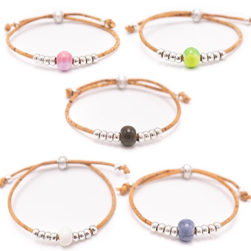 

Round Natural Cork Handmade Bracelet,Ceramic Bead Bracelet Fashion Ladies AEB-005 Bangle