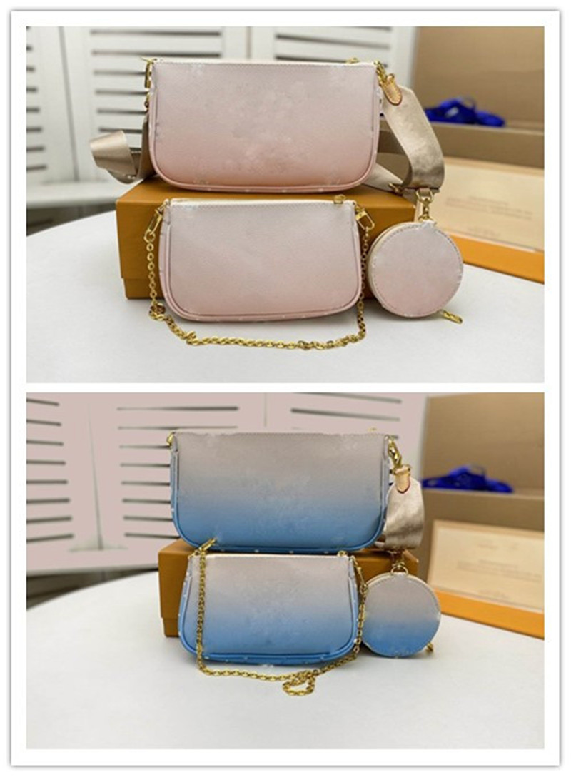 

Designer Luxury Multi Pochette Accessoires M57633 Shoulder Bags Blue Giant Bag New Size:24*13.5*4CM