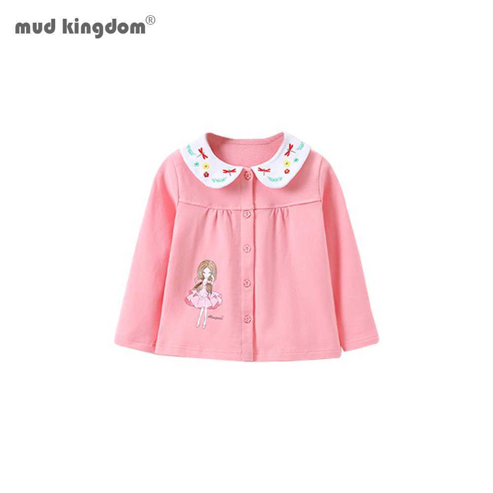 

Mudkingdom Baby Girls Cardigan Tops Long Sleeve Autumn Lapel Children Clothing Cute Cartoon Pattern Clothes 210615, Yellow