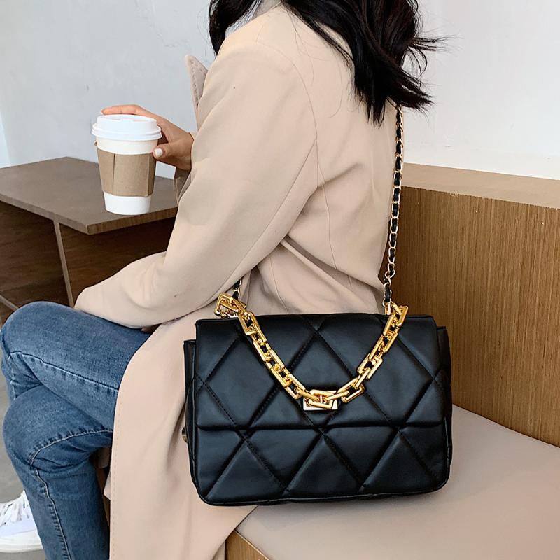

Fashion Women Small Pu Leather Handbags Shoulder Bags Ladies Chain Crossbody Bags for Women Deaigner Female Tote Messenger Bag, Black