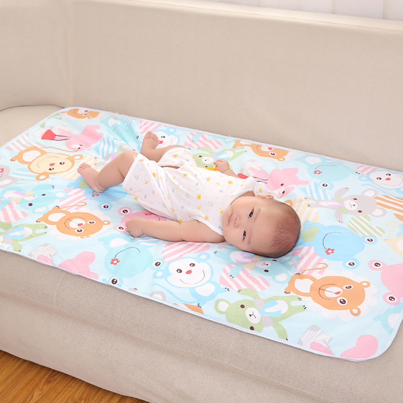 

Cartoon Bear Baby Diaper Changing Mat Cotton Large Diaper Changer For Newborn Waterproof Changing Pads Mattress Floor Play Mats 210312