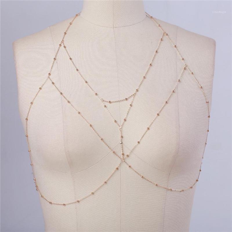 

Chains Beach Bead Chain Bralette Necklace Alloy Women Body Bikini Necklaces & Pendants