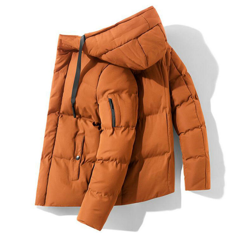 

2021 New Parka Cotton Padded Jacket Mens Warm Jackets Male Solid Color Hooded Zipper Hip Hop Streetwear Winter Coat Men Y9yh, Orange yellow