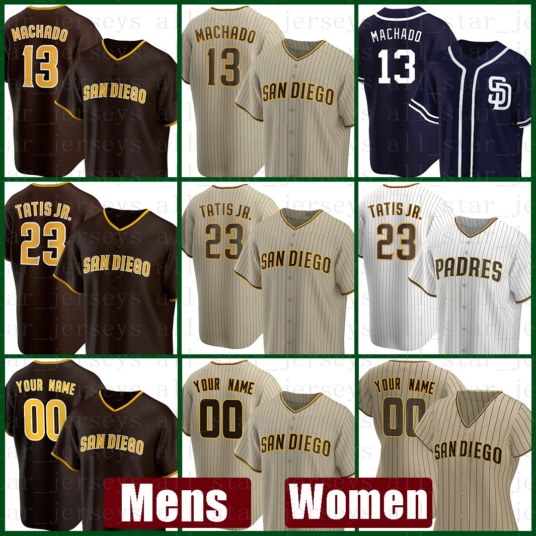 

2021 San New Diego Baseball Jersey Custom Padres 23 Fernando Tatis Jr. Mens 13 Manny Machado Women 19 Tony Gwynn 2 Jose Pirela, Blue;black