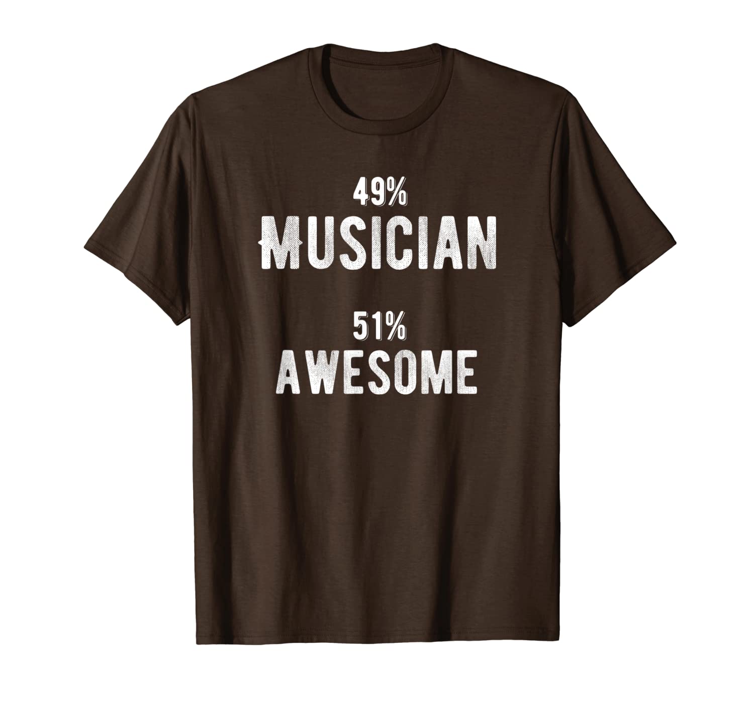 

49% musician 51% awesome - job title t-shirt, White;black