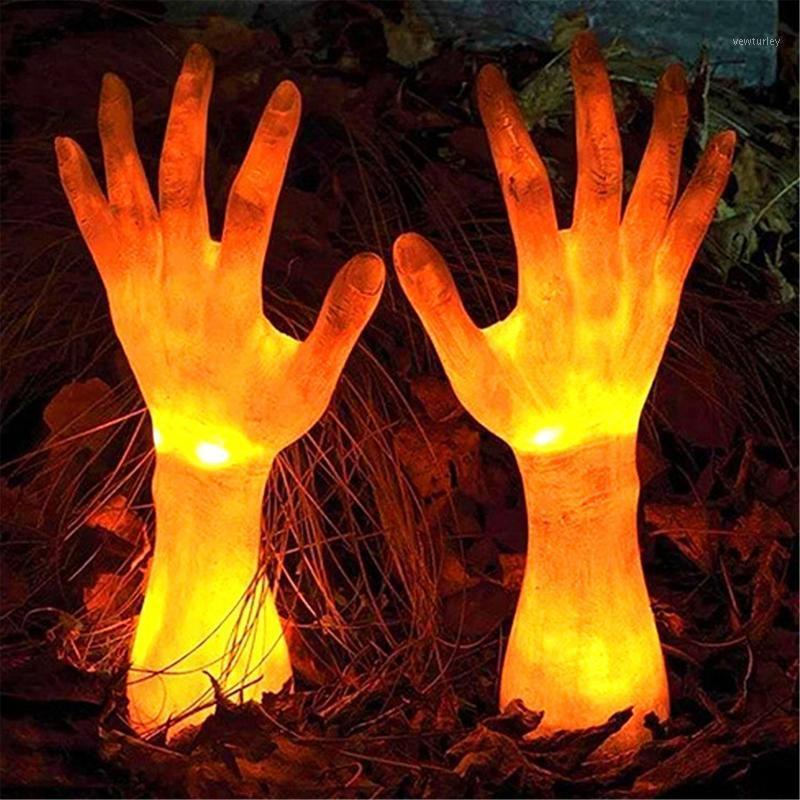 

Party Decoration Horror Ghost Hand Ornament Glowing Statue Creative Halloween Props For Home Garden Courtyard THJ99