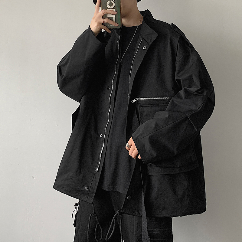 

Streetwear Bomber 2021 Spring Fashion Casual Release New Arrival Cargo Men' Jacket Clothes 6252, Black