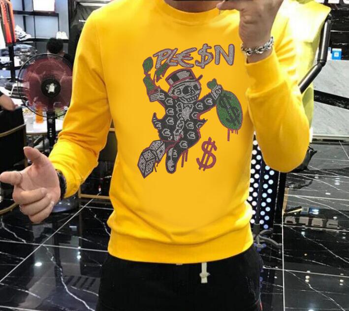 

Fashion Men's Sweatshirts Men Casual winter man hoody Rhinestone design, As shown