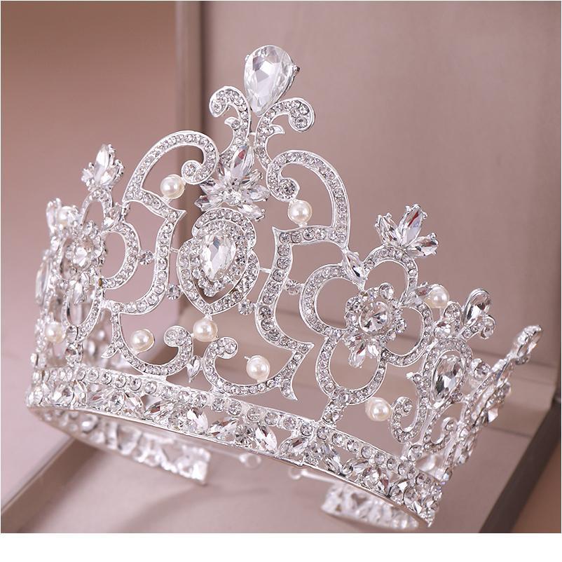 

Luxury Round Rhinestone Crystal Wedding Crown Bride Tiaras And Crowns Queen Diadem Pageant Crown Bridal Hair Jewelry Acc jllSIW