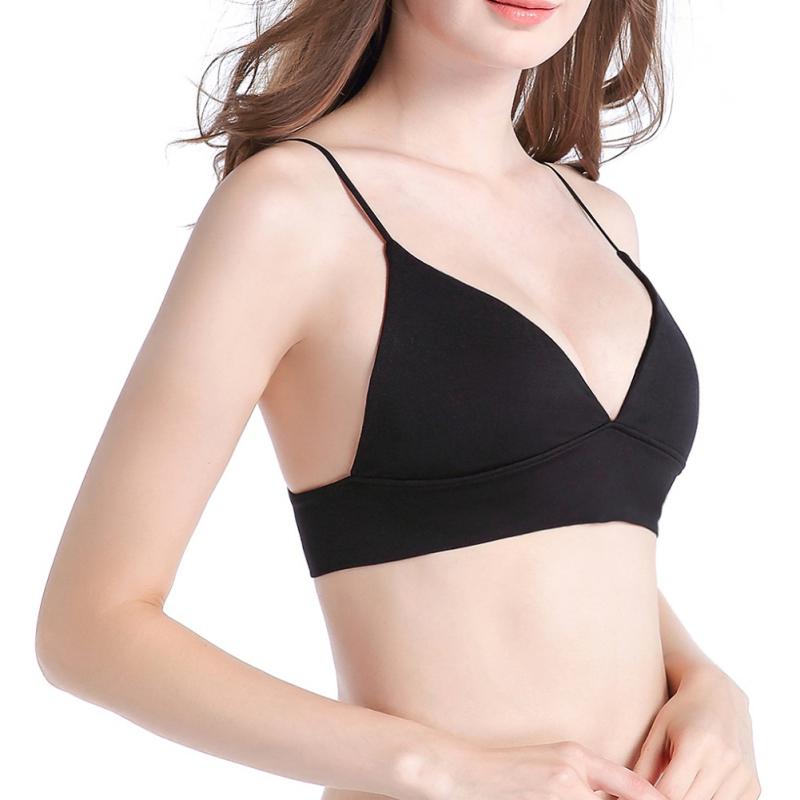 

Bras Super Sexy Bra Women Lingerie Underwear Crop Top Deep V Black Bralette Brasier Mujer Wireless Backless For, As picture shows