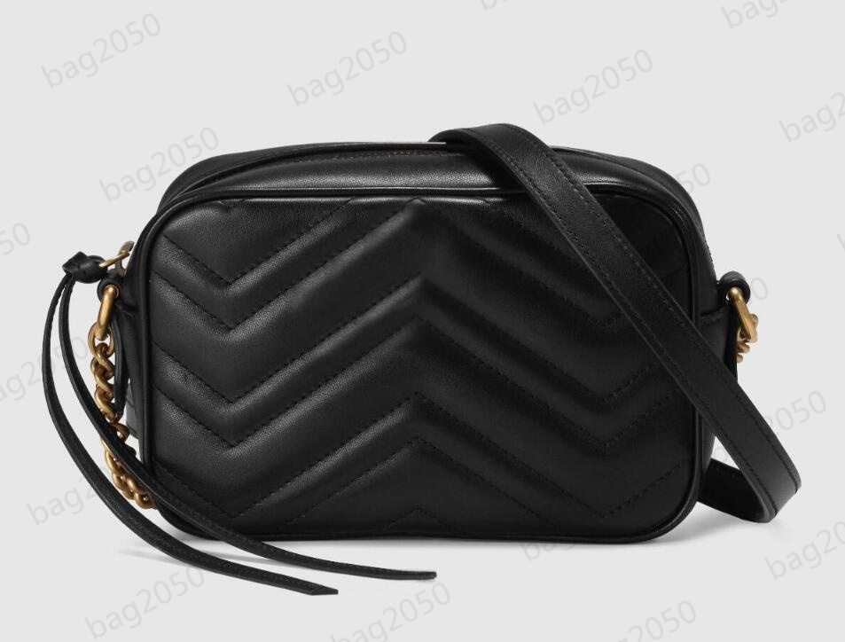 

[In stock] Top Quality Marmont Chain Shoulder Bags woman Fashion Classic Luxury Designer Handbags Lady Genuine Leather Black Messenger Crossbody Bag Size MINi S, Marmont 24cm
