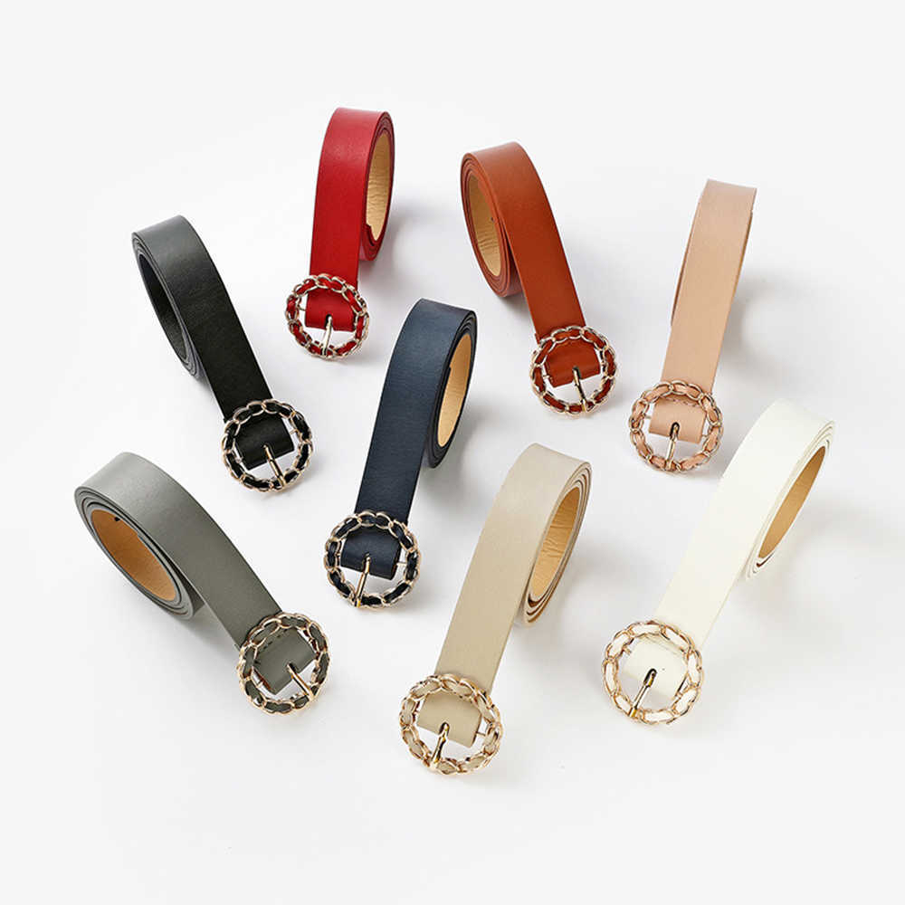 

2022 TopSelling Women's Hollow Out O Ring Round Pin Buckle Belt Female Adjustab PU Leather Waist Belts For Women Jeans New Style Designer Classic luxury, Black