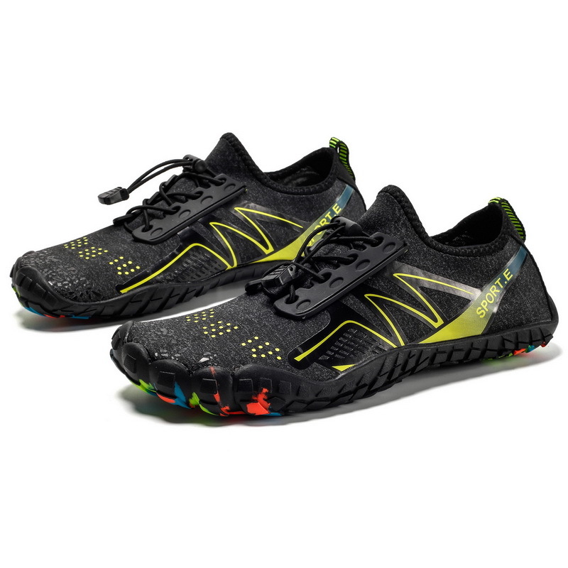 

Unisex Quick Dry Five Finger Swimming Shoes Men Outdoor Breathable Hiking Beach Water Summer Women Lightweight Casual Sneakers 210315, Black