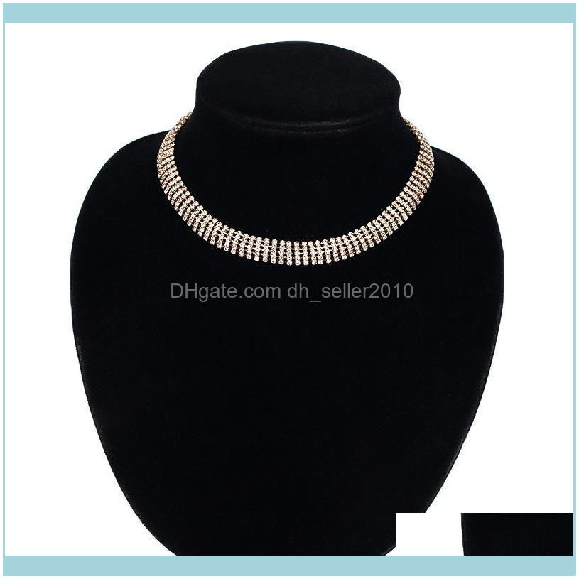 

Necklaces & Pendants Jewelryquality Classic Fashion 5 Full Rhinestone Sparkling Bride Ol Card Neck Chain Necklace Two-Color #N040 Chokers Dr