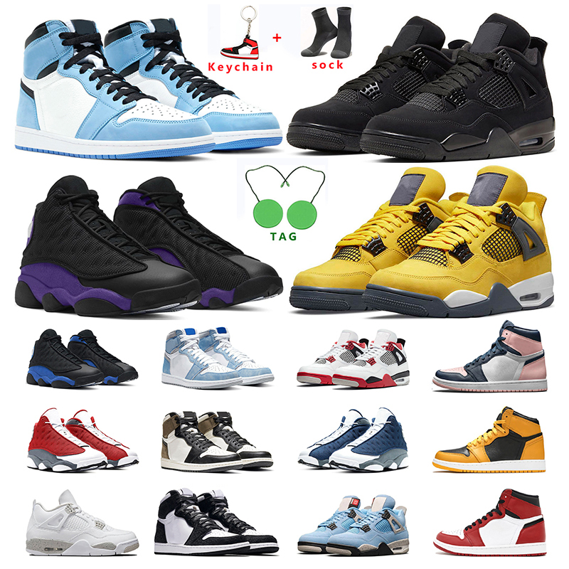 

men basketball shoes 1s University Blue Pollen 4 White oreo sail Black Cat 13 Court Purple Flint Hyper Royal women mens sports sneakers trainers outddor size US5.5-13, 32