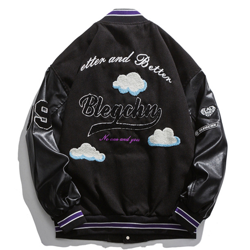 

Men's Jackets Clouds letter gathering jackets hip hop men streetwear harajuku shreds baseball coats autumn bomber jacket outwear 1V06, 1# shoe box