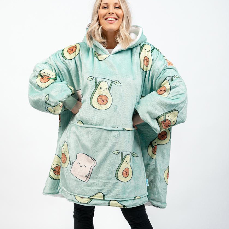 

2021 Fun Print Plus Thick Cotton Flannel Oversized Sweatshirt Women Unisex Warm Winter Tops New Homewear Casual Pullovers Ip0w, Pizza