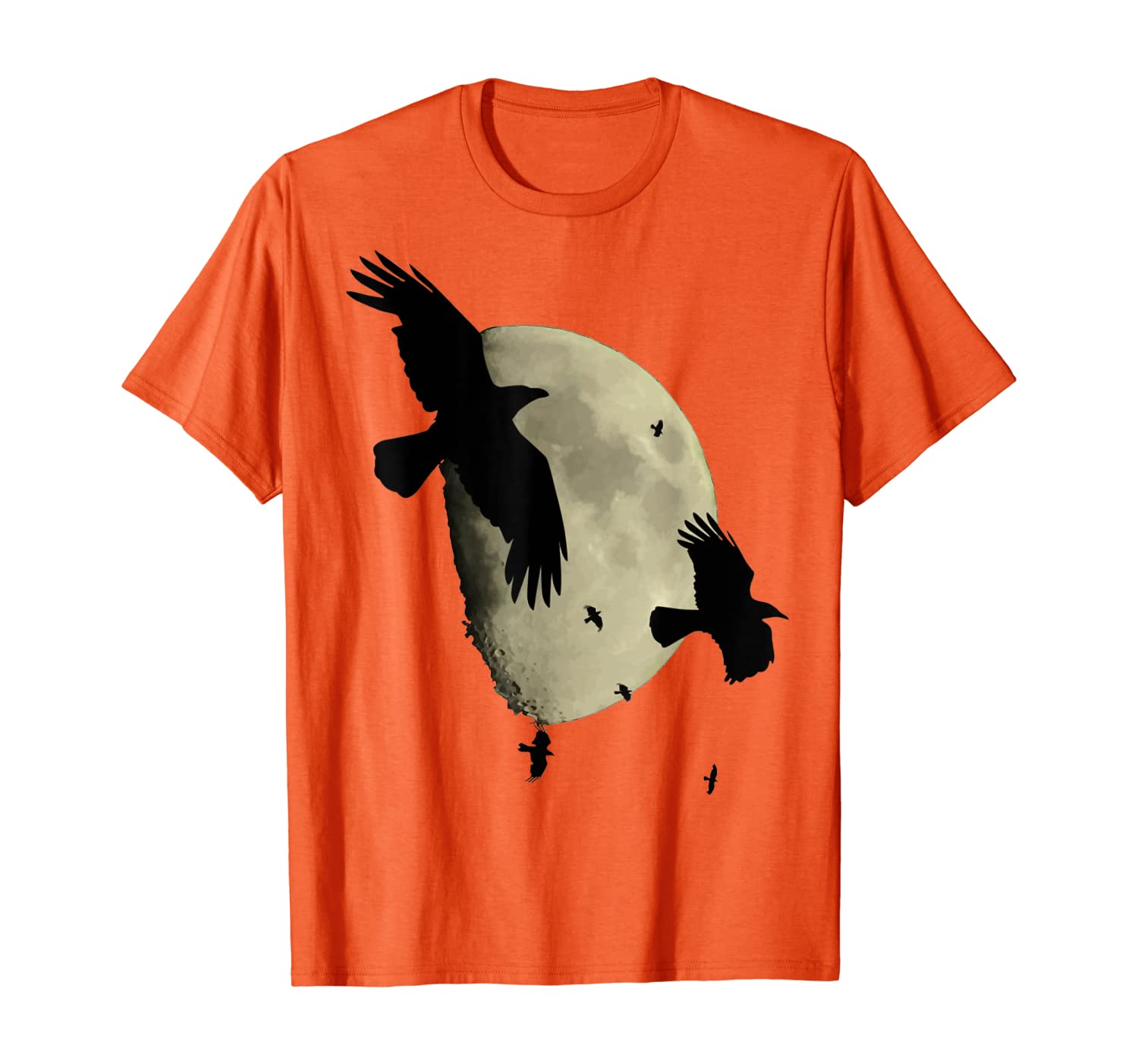 

Raven Flying Across The Moon T-Shirt, White;black