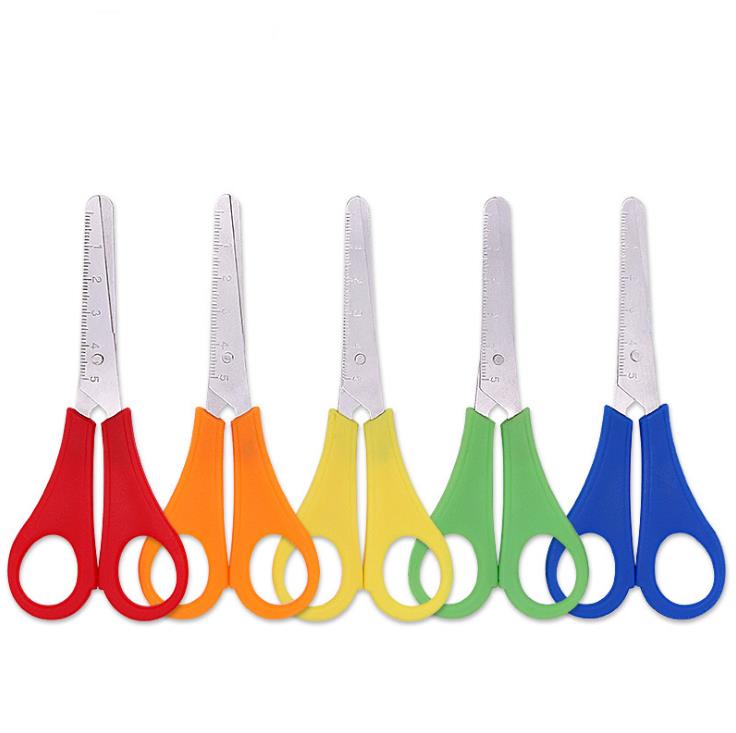 

1000pcs Wholesale Plastic Children Cutter Kids Safety Scissors DIY Scale Ruler Scissor Child Stationery Office Student sShears