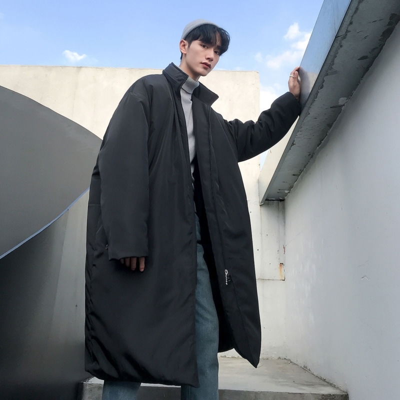 

Men's Jackets Winter Oversize Coat Parka Warm Fashion Casual Long Men Overcoat Loose Korean Style Stand-up Collar Mens Clothes E3T, Blue