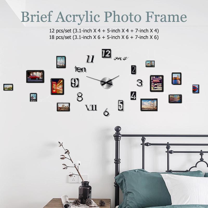 

Frames And Mouldings Modern Style 2021 Family 12&18 Pcs/Set DIY Acrylic Po 3/5/7 Inch Home Decoration Wall Clock Stickers