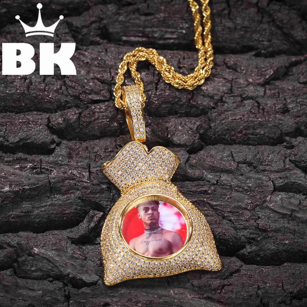 

THE BLING KING Round Heart Wallet Pendant DIY Photo Hip Hop Full Iced Out Cubic Zirconia Goldplated CZ Stone X0509