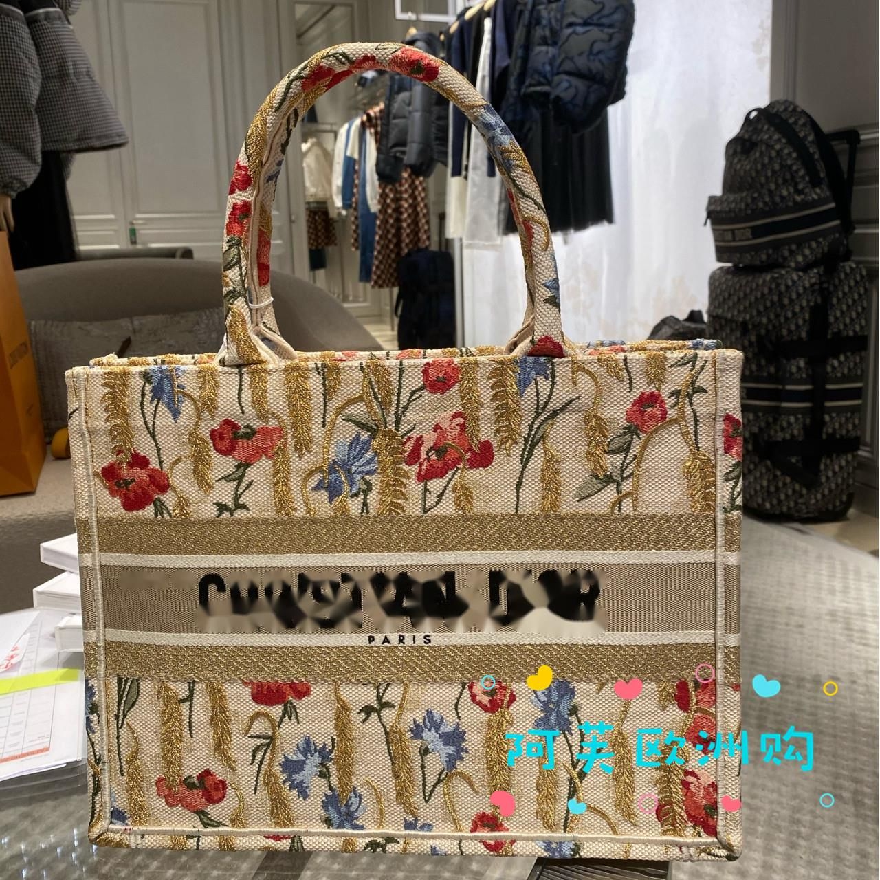 

Christian Women Luxurys Designer Dio Tote Bags Canvas Large capacity handbag wild commuter presbyopia big shopping bag