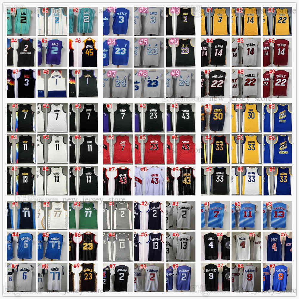 

21-22 Basketball Jerseys Giannis Devin Antetokounmpo Booker Chris DeAndre Paul Ayton LaMelo Trae Ball Young Luka Ja Doncic Morant Stephen, Select number you need on picture