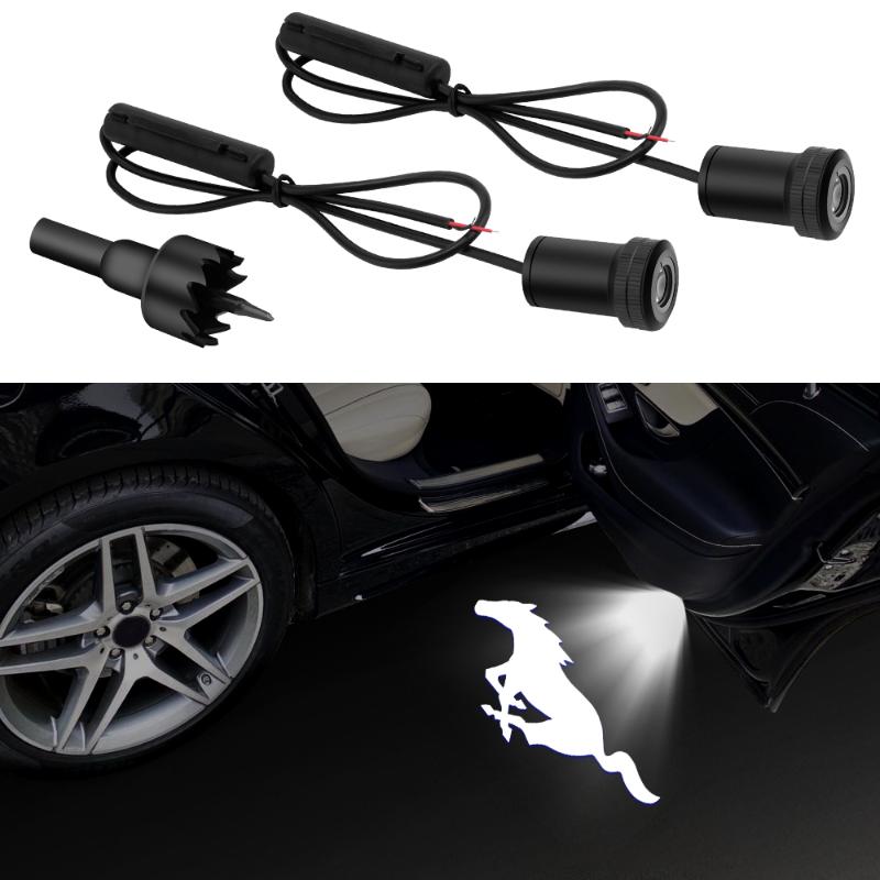 

Interior&External Lights 4pcs/lot Mustang Logo Welcome Light Car Door For Styling LED Laser Courtesy Decoration Lamp