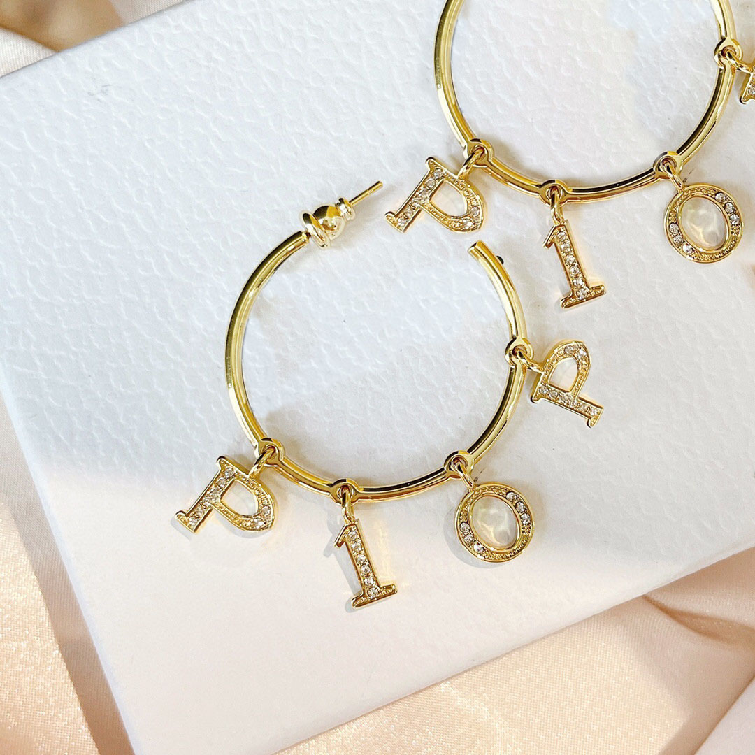 Fashion hoop earrings aretes for woman party wedding lovers gift jewelry engagement with box