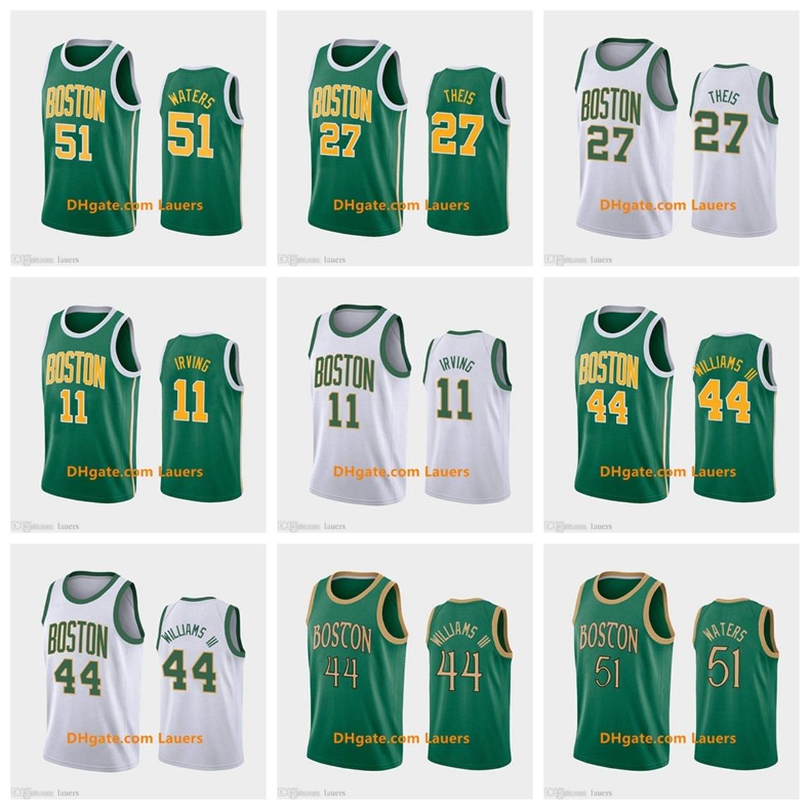 

Custom Jersey New Boston Celtics 11 Kyrie Irving 4 Carsen Edwards 44 Robert Williams III Daniel Theis Waters City Basketball Jerseys, Black;red